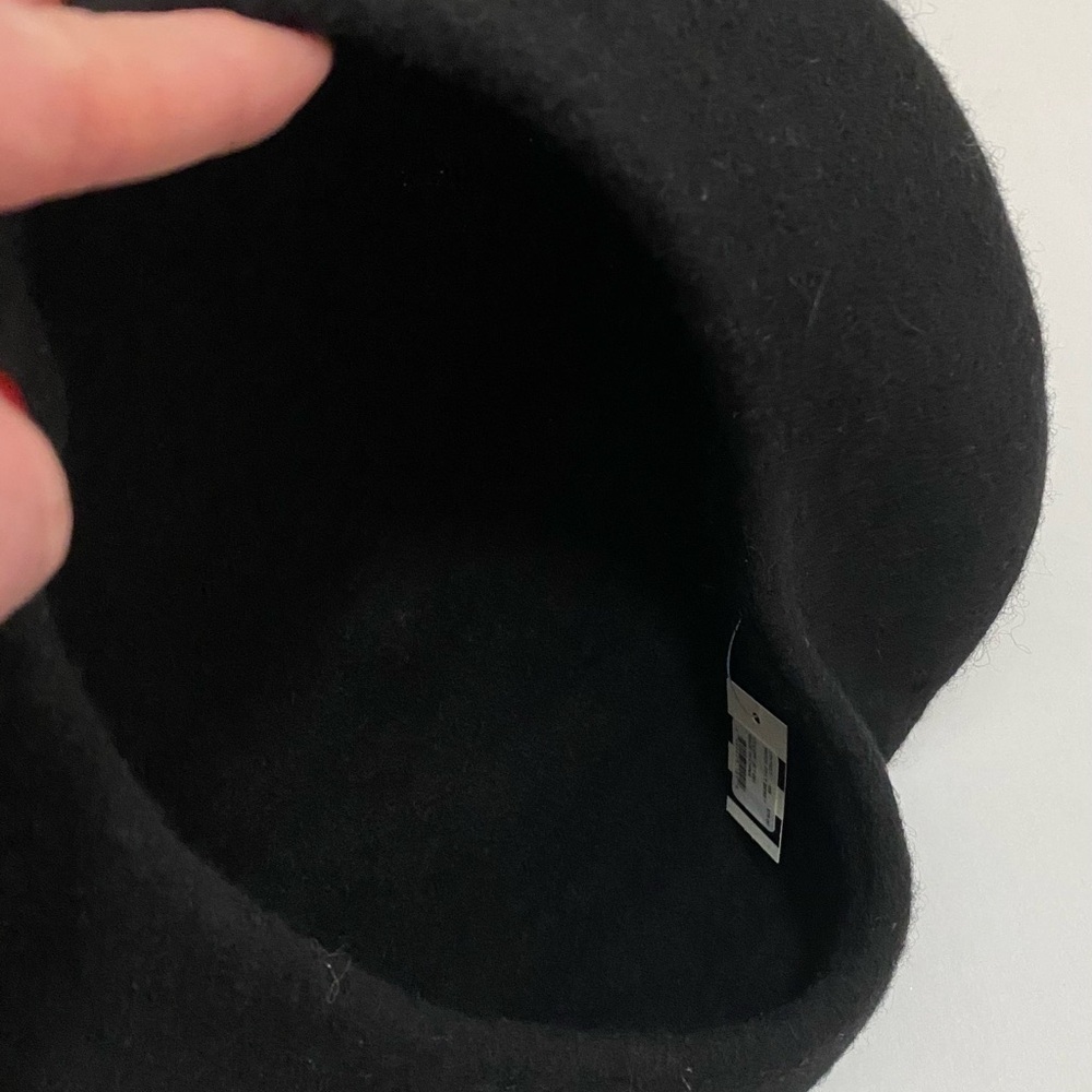 Lele Sadoughi Black Wool Felt Beret NWT - Picture 3 of 7